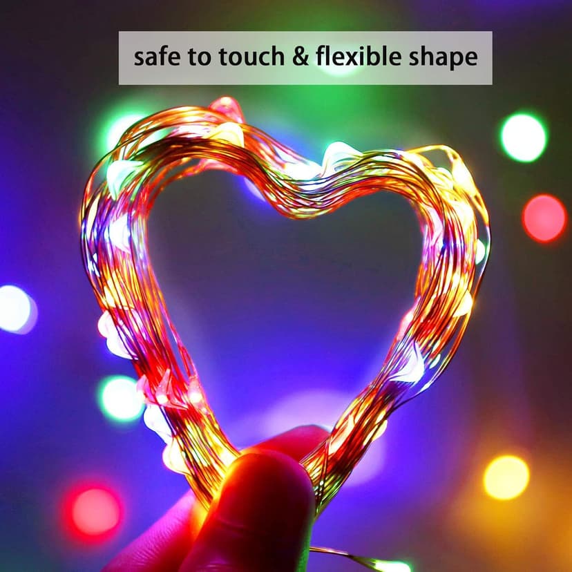VOOKRY Fairy Lights Battery Operated Mini Starry String Lights, 12 Pack 30 LEDs 10 ft Silvery Copper Wire Lights Multicolor, Works for DIY Wedding Centerpiece, Party, Table, Christmas Decorations
