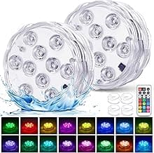 YiaMia Hot Tub Lights - 2-Pack RGB Color Battery-Powered LED Pool Lights with Remote Control and Suction Cup for Ponds, Decoration, Parties, Spas, Aquariums