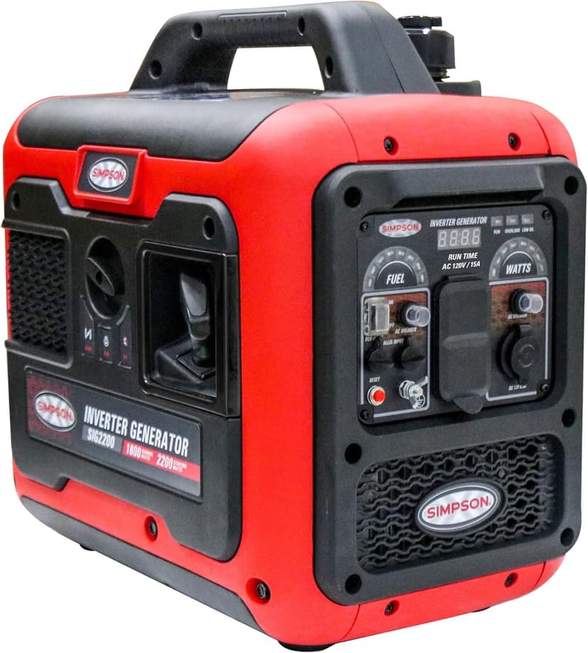 SIMPSON Cleaning SIG2218 Portable Gas Inverter Generator Power Station for Camping, RV, Home Use, Construction, and More, 2200 Starting Watts 1800 Running Watts