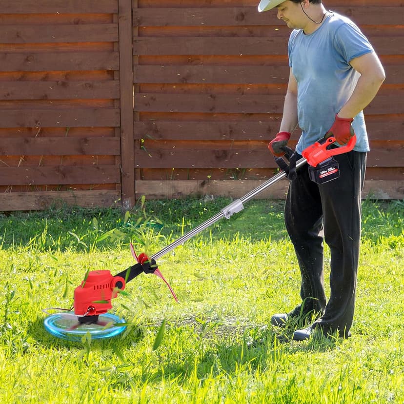 21V Cordless 2-in-1 Tiller & Weed Whacker Combo | 12"x9" Rototiller, 4x4 Blades & 8" Trimmer - 2×21v Battery, 360 RPM for Gardening, Garden Tiller, Electric Tiller, Cultivators for Gardening