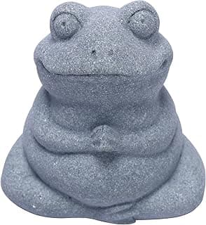 Frog Stone Statue Decor, Yoga Zen Pose Meditation Accessories Cute Figurines Frog Gifts Garden Decor Desk Decorations