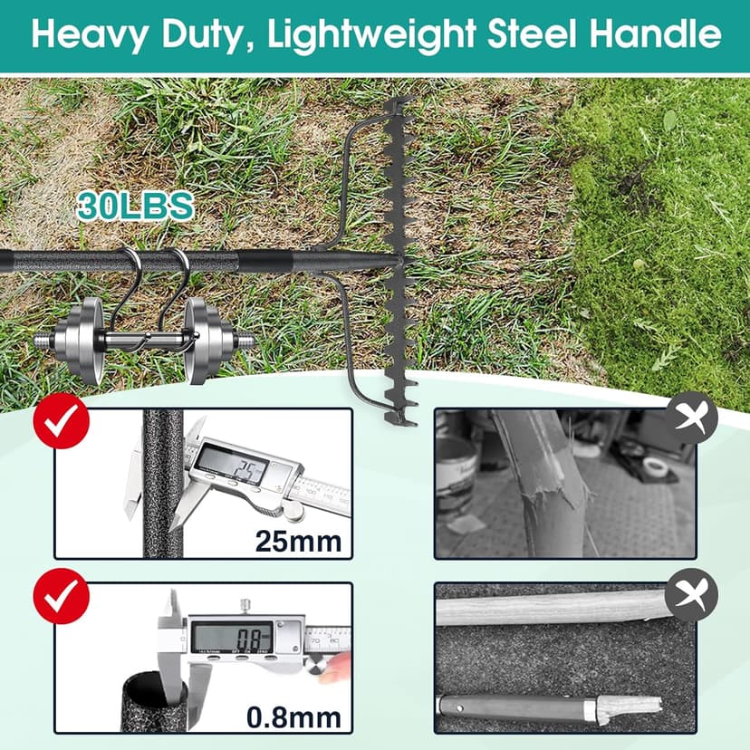 Rake, 49 Inch Garden Bow Rake with 17 Tines, Heavy Duty Raking Tool for Gardening Landscaping Loosening Soil Leveling Mulching Gravel Gathering Leaf Thatch Lawn Care