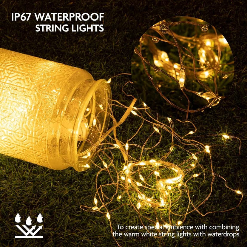 12 Pack Fairy Lights Battery Operated String Lights, 7ft 20 Led Fairy String Lights, Waterproof Copper Wire Firefly Starry String Light for DIY Wedding Party Bedroom Christmas (Warm White)