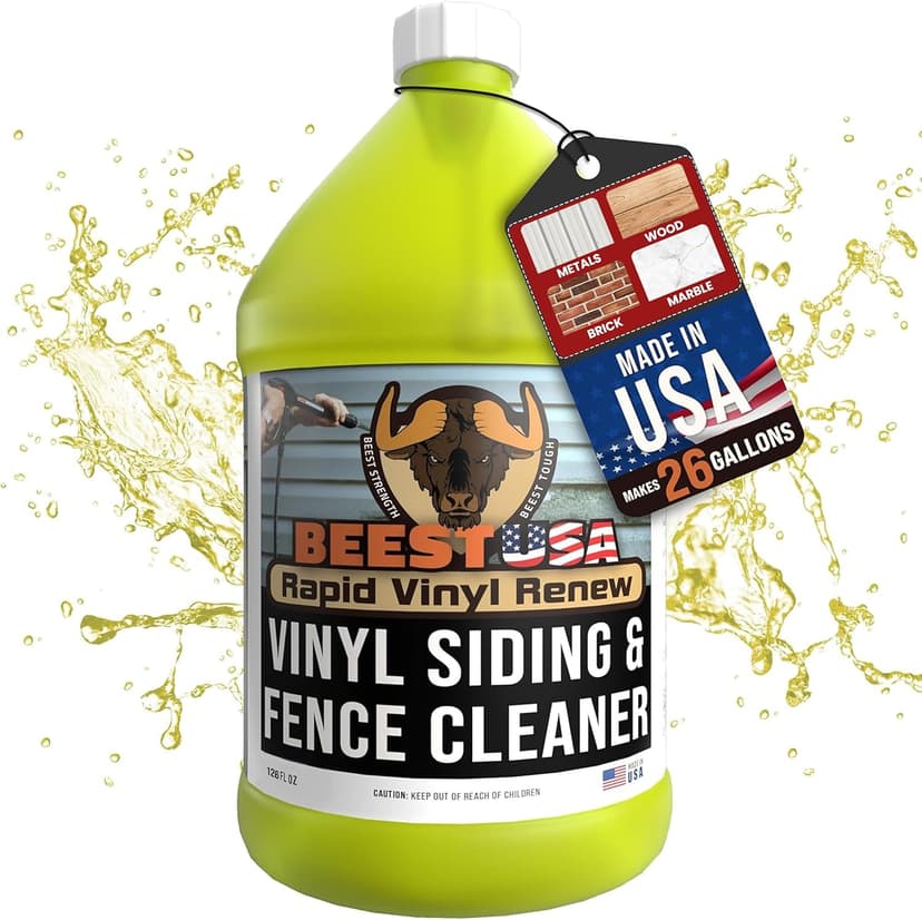 BEEST Vinyl Siding Cleaner for House Wash, 1 Gallon Makes Upto 26 Gallons of Multi-Surface Outdoor Cleaner - Ultra Concentrated Pressure Washer Soap for Siding, Fence, Brick, Concrete & More