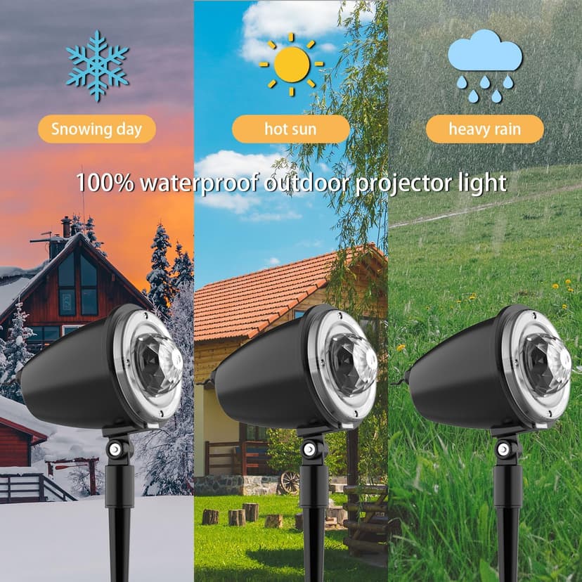 Christmas Halloween Laser Projector Lights - Outdoor Waterproof Holiday Light Projector with 10 Color, Aurora & Ocean Wave Pattern - Landscape Night Light for House,Garden,Yard Christmas Decoration