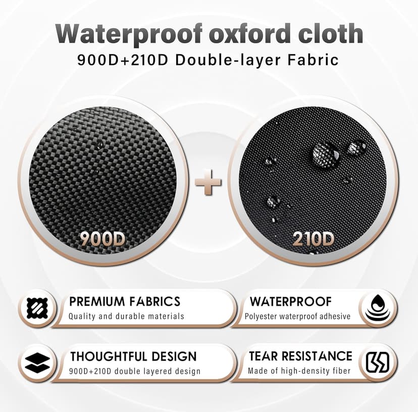 900D+210D Thickened Generator Cover. Top can be Opened to Add Fuel. 32x24x24 Inches. All-round protection. Black.
