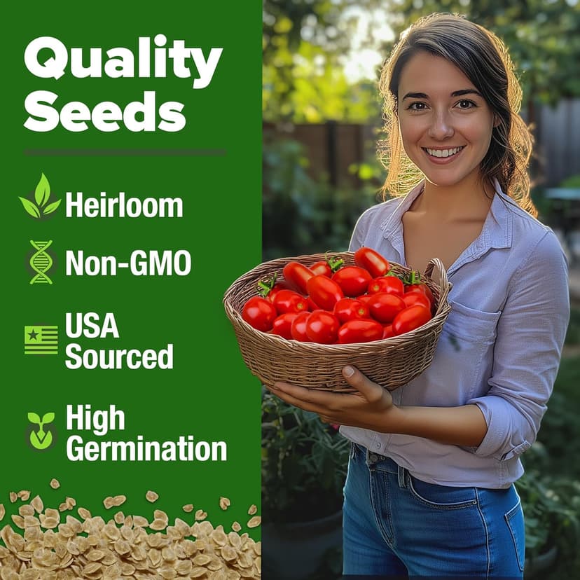 HOME GROWN San Marzano Tomato Seeds - 66 Non-GMO, USA Sourced Heirloom Tomato Seeds - Vegetable Seeds for Planting Indoor or Outdoor (Solanum lycopersicum)