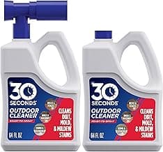 30 SECONDS Outdoor Cleaner 2 Pack with Hose End Sprayer - Cleans Stains from Algae, Mold and Mildew on Vinyl Siding, Deck, Patio, Brick and More