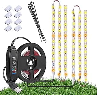 Grow Light Strip USB Waterproof Plants Full Spectrum Plant Grow Lights Indoor,with Auto ON/Off Timer White Red 120 LEDs Sunlike Grow Lamp for Plant Light for Indoor Plants (1)