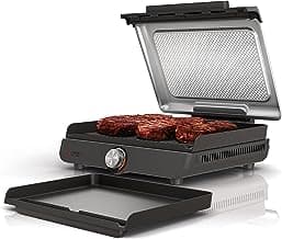 Ninja Griddle and Indoor Grill, 14’’, Electric Grill, For Steak, Burgers, Salmon, Veggies, and More, Pancake Griddle, Nonstick, Dishwasher Safe, 500F, Even Cooking, Silver, GR101