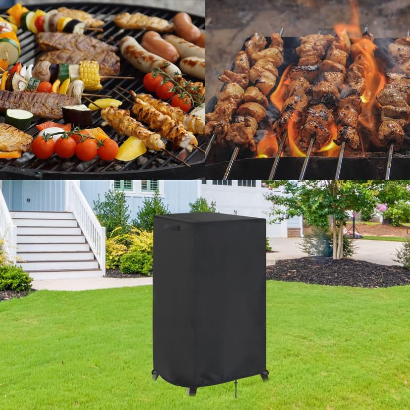 Smoker Cover Fit for Masterbuilt MB20070210 Analog Electric Smoker, Waterproof Outdoor Grill Smoker Covers,Black (23" L x 21" W x 38" H)