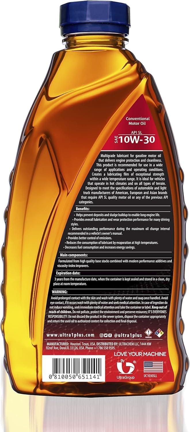 ULTRA 1PLUS SAE 10W-30 Conventional Motor Oil API SL - 1 QT