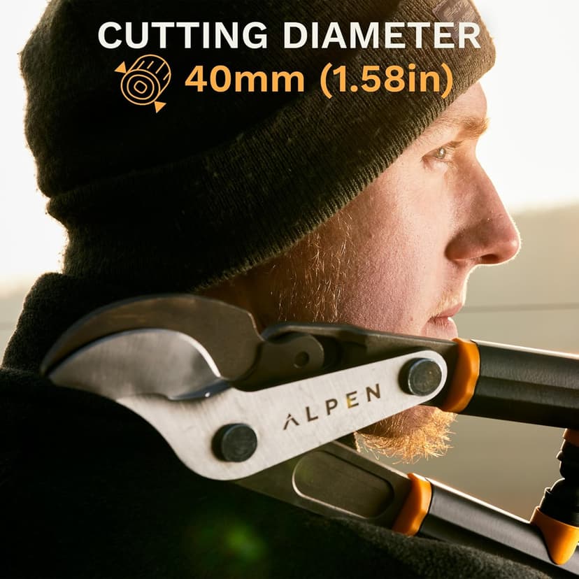Alpen Weisshorn 280 Loppers, Cuts 1.58" Diameter - 32" Cam-Assisted Professional Garden Bypass Lopper and Tree Trimmer - Japanese High Carbon Steel Blades