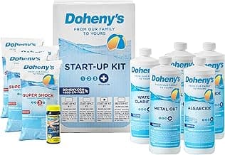 Doheny's Ultimate Pool Opening Start-Up Kit | Includes Metal Out, Spring Control, Clarifier & Super Shock | Prevents Stains, Rust & Scale | Free Test Strips | Pro-Grade Pool Chemicals