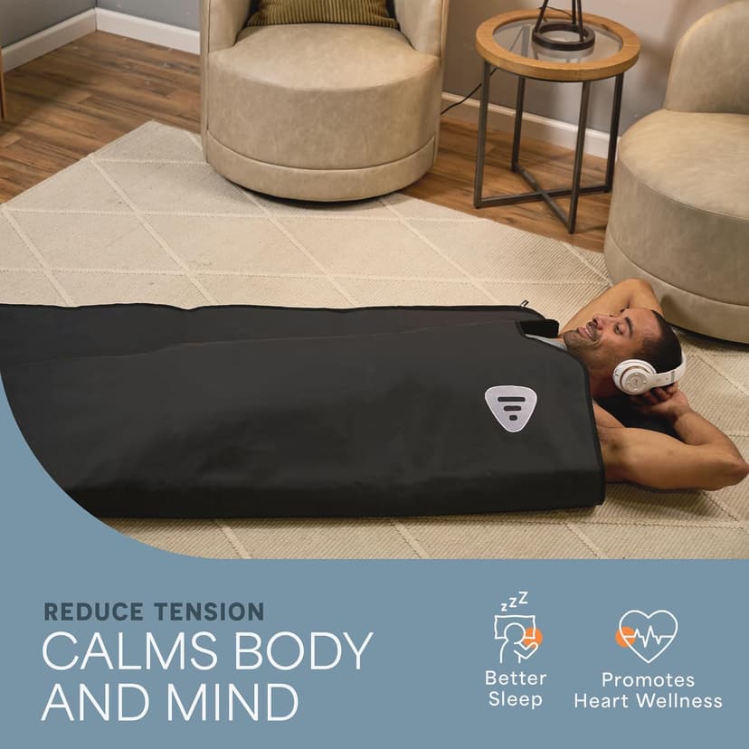 LifePro Infrared Sauna Blanket for Detox & Relaxation – Portable Far Infrared at Home Sauna for Detox, Muscle Tension Release, and Recovery – RejuvaWrap Series with Adjustable Heat Settings