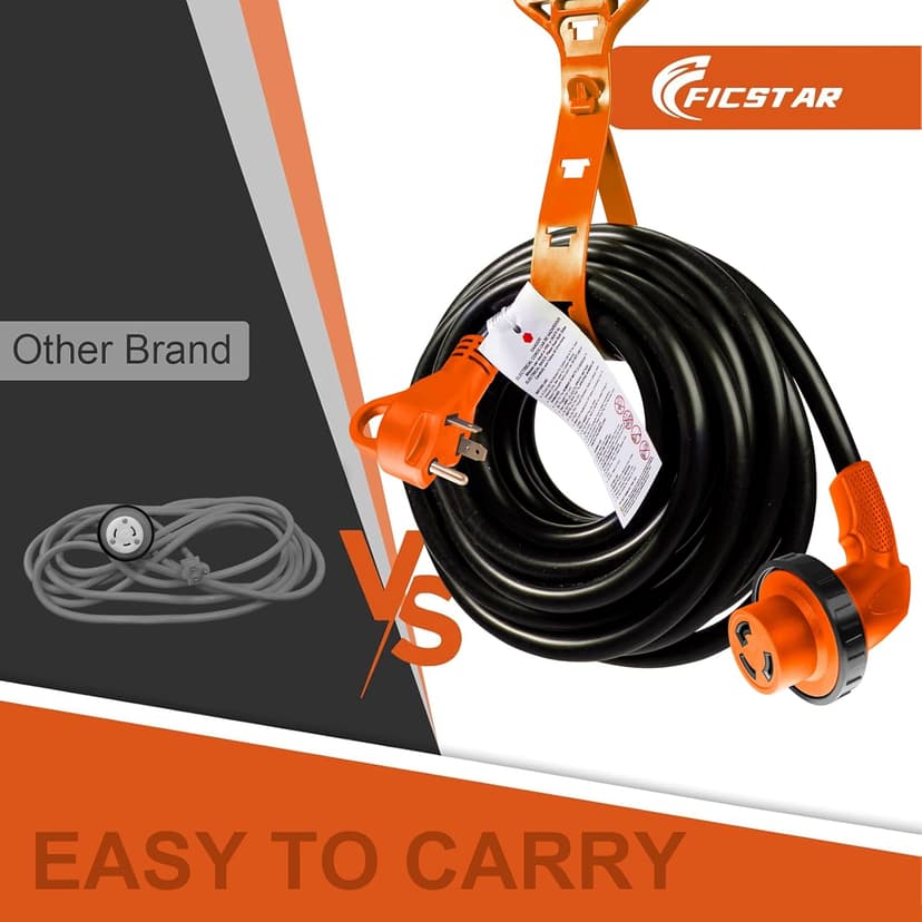 30 Amp RV Extension Cord,25 ft,Heavy Duty Generator Extension Cord with LED Power Indicator,30 AMP Female 90° Twist Lock Adapter with Reverse Polarity Lamp,NEMA TT-30P to L5-30R,120V/125V