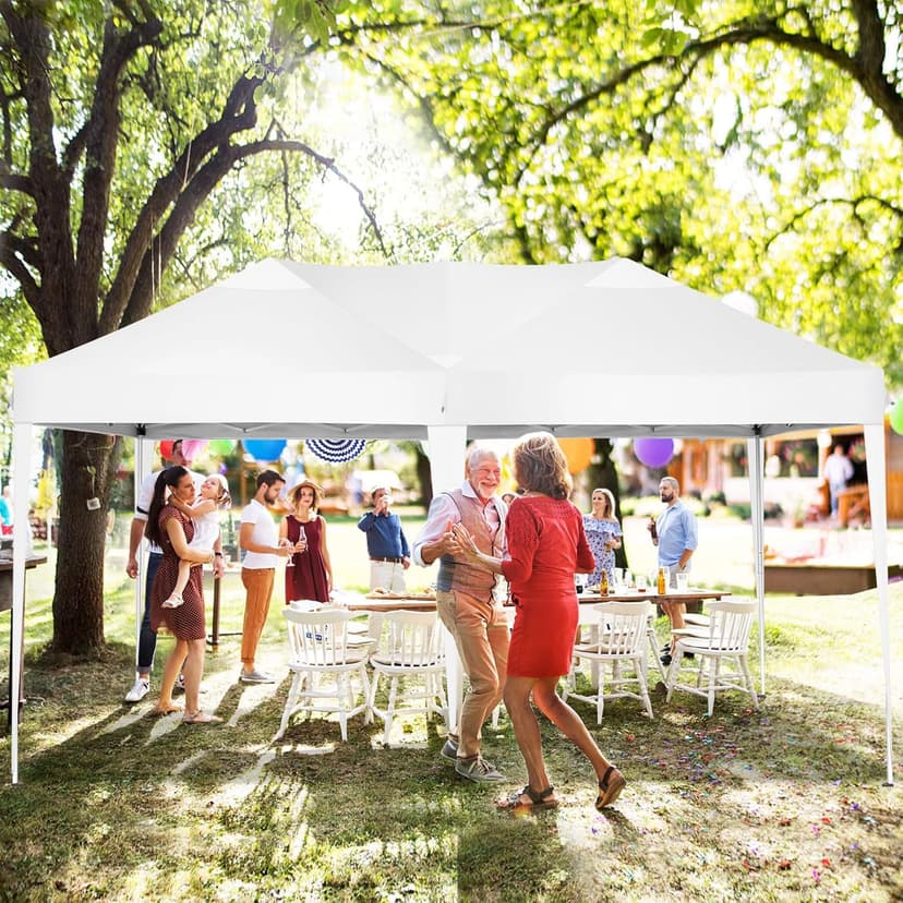 COBIZI Canopy 10x20 Pop Up Canopy Tent Party Tents for Parties Weddings Backyard Waterproof Canopy Outdoor Commercial Instant Canopy Event Tent with Stakes, Ropes,Sandbags, White