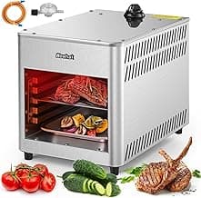 Newhai 1400℉ Propane Steak Broiler Gas Steak Grill for Carnivores Portable Propane Steak Smoker Broiler Stainless Steel Quick Cooking for Outdoor Picnic Beef Chicken Vegetables