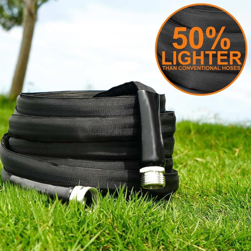 Garden Hose, Lightweight, Ultra Flexible, Durable, Kink-Free Garden Hose, RV, Marine and Camper Hose (50 FT)