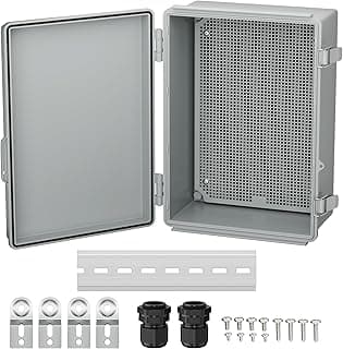 Joinfworld Waterproof Box for Electronics Outside 11.4x7.5x5.5" Outdoor Weatherproof Electrical Box Plastic Weather Proof Nema 4 Enclosure