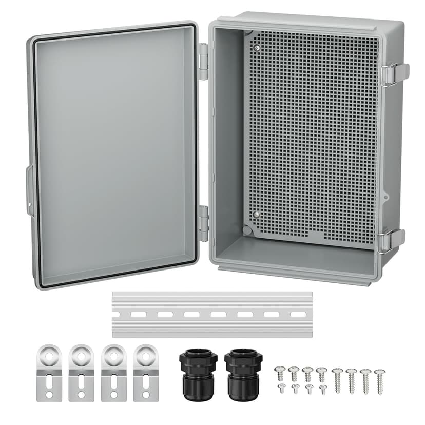 Joinfworld Waterproof Box for Electronics Outside 11.4x7.5x5.5" Outdoor Weatherproof Electrical Box Plastic Weather Proof Nema 4 Enclosure