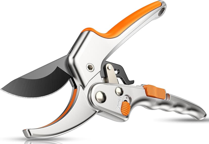 Pruning Shears, Kenossion Gardening Tools - Garden Shears with Ratchet Anvil, Professional Pruners for Gardening, Garden Clippers/Pruning Scissors with Stainless Steel Blades & Non-slip Handle