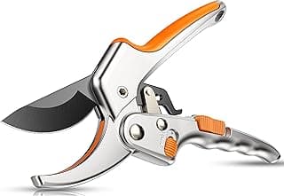 Pruning Shears, Kenossion Gardening Tools - Garden Shears with Ratchet Anvil, Professional Pruners for Gardening, Garden Clippers/Pruning Scissors with Stainless Steel Blades & Non-slip Handle