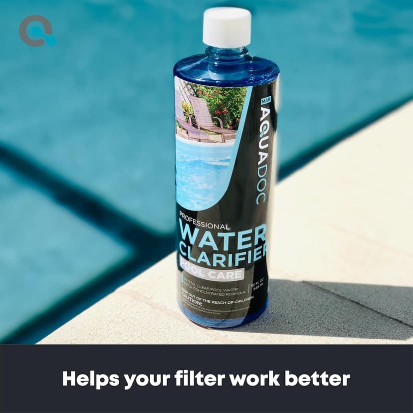 Pool Clarifier Liquid for Cloudy Water Treatment - Swimming Pool Water Clarifier to Support Water Clarity in Inground and Above Ground Pools - AquaDoc - 32oz 2 Pack