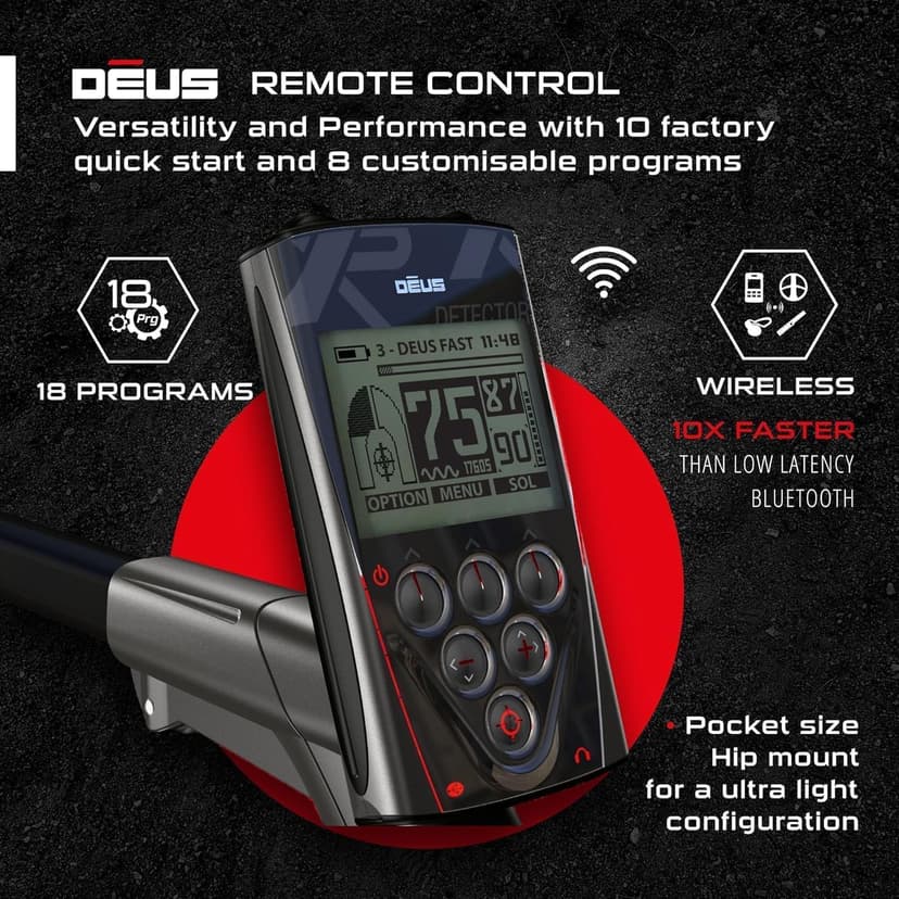 XP Metal Detectors Deus - with WSAUDIO Headphones & MI-6 Pinpointer - Weatherproof and Fully Wireless - 9" X35 Coil, Remote Control & S-Telescopic Stem (DEUS-22X35RCEA + WSAUDIO + MI-6)