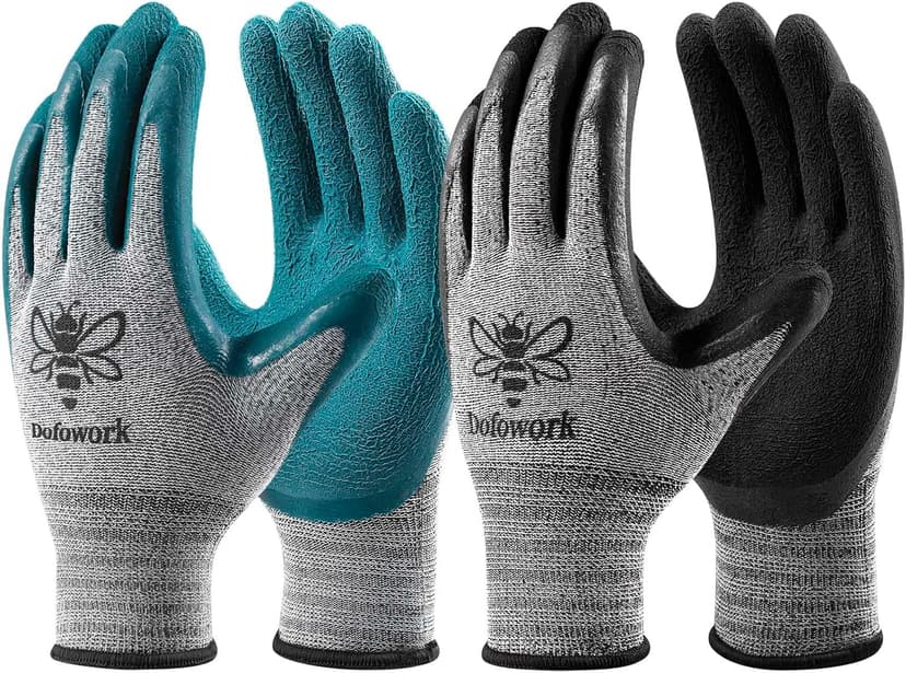 DOFOWORK Gardening Gloves - 6 Pair Gardening Gloves for Women/Men, Breathable Natural Latex Garden Gloves with Grip