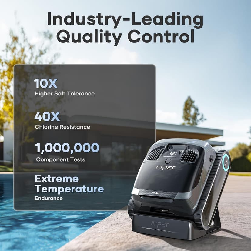 (Upgrade) AIPER Scuba X1 Cordless Robotic Pool Cleaner, 6600 GPH High-Power Suction with Dual-Jet, Multi-Layer Filtration System, Horizontal Waterline Scrubbing, Ideal for Inground Pools