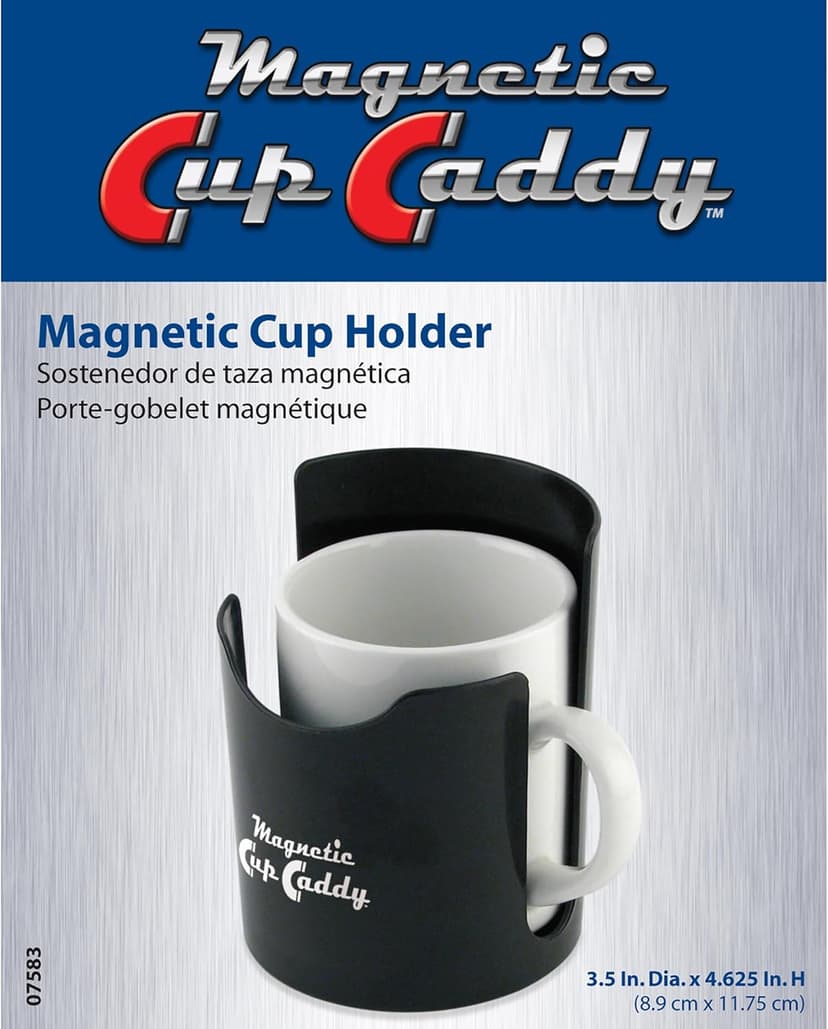 Master Magnetics Magnetic Cup Caddy - Keep Your Favorite Beverage at Hand, 3.3" Inner Diameter, 4.625" Height, Black, 7583