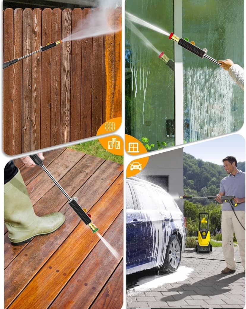 AgiiMan Electric Pressure Washer, 4800PSI Max 3.2GPM Power Washer Electric Powered with 20FT Hose, 4 Nozzles, Foam Cannon, High Pressure Cleaner Machine for Cars, Patios, Driveways, Fences, Yellow