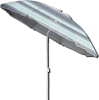 CARIBBEAN JOE Beach Umbrella, Portable Outdoor Sun Umbrella With UV Protection, Shoulder Carry Bag, Full 6 ft Arc