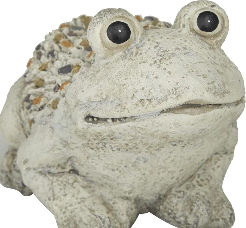 Deco 79 Polystone Frog Decorative Garden Sculpture Indoor Outdoor Garden Statue, Outdoor Sculpture 12" x 8" x 8", Light Gray