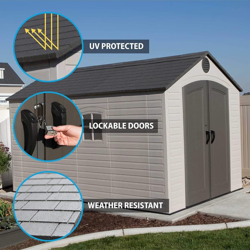 Lifetime 6402 Outdoor Storage Shed, 8 by 12.5 Feet; 2 windows