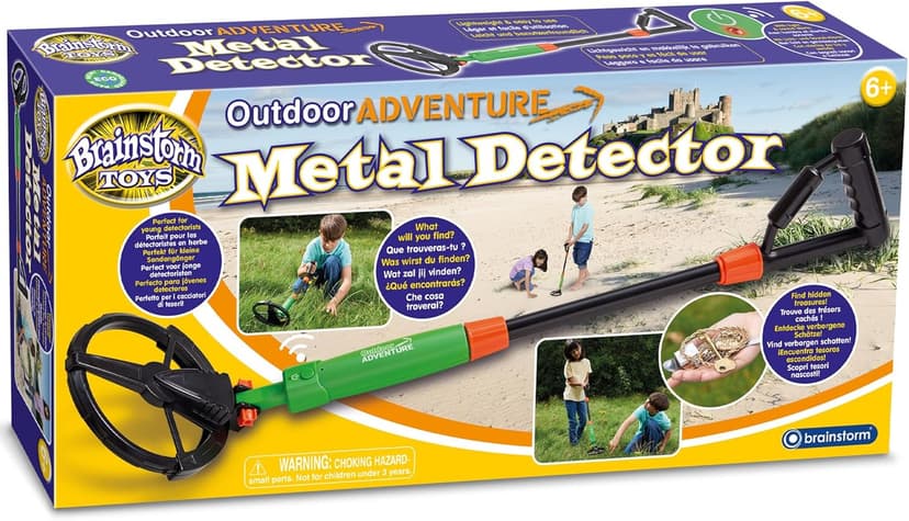 Brainstorm: Outdoor Adventure Metal Detector - 31.5" - Light N' Sound Treasure Hunting Toy, Lightweight & Portal, STEM Learning, Multi-Lingual, Kid 6+
