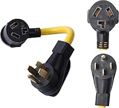 ONETAK NEMA 14-50P to 10-30R 120V/240V 50 Amp 4 Prong Male Plug to 3 Prong Female Outlet Receptacle Generator Dryer Welder Clothes Dryer Power Cord Adapter