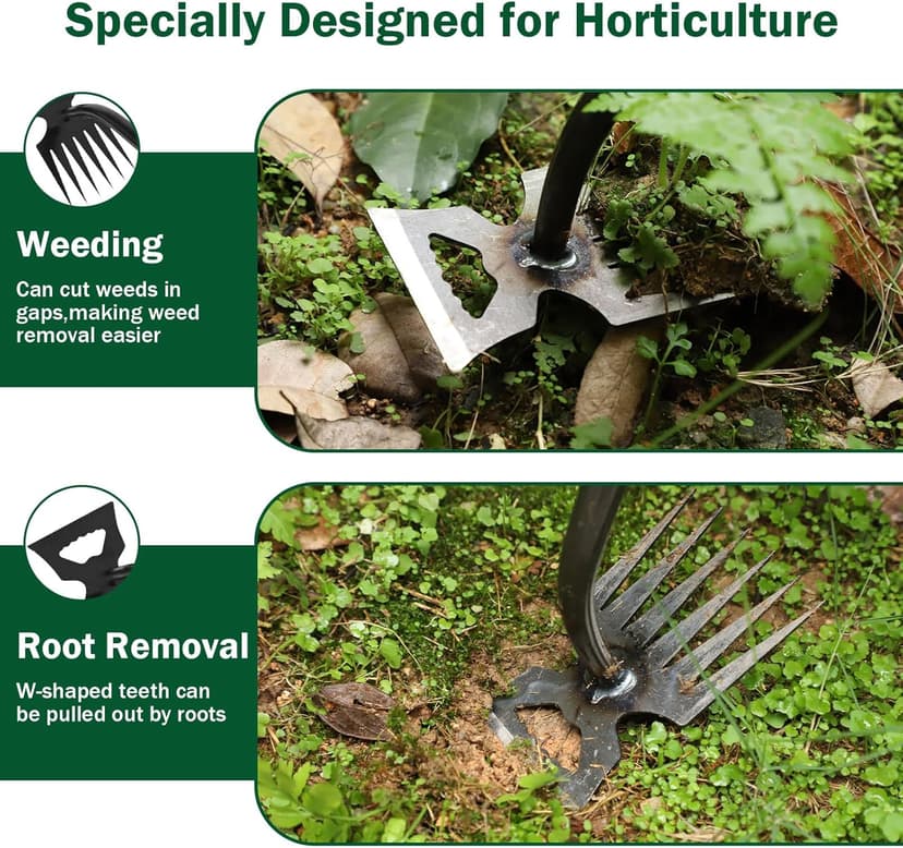 Weeding Artifact Uprooting Weeding Tool, 6 Teeth Multifunctional Hand Weeder Tool, Portable Garden Weed Tools, Weed Remover Tool for Yard and Garden