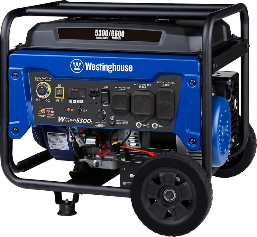Westinghouse 6600 Watt Home Backup Portable Generator, Remote Electric Start with Auto Choke, Transfer Switch Ready, RV Ready, CO Sensor