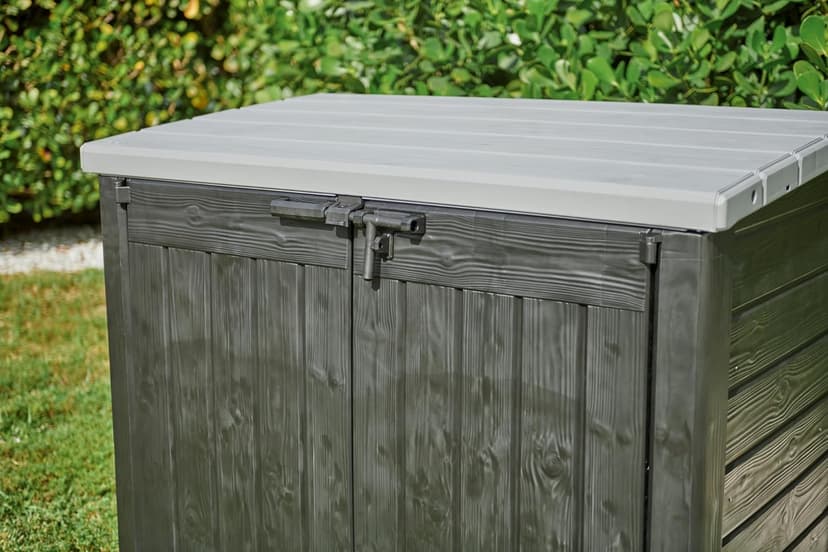 Keter Store-It-Out Prime XL 4.75 x 2.6 Foot Resin Outdoor Storage Shed with Double Doors and Easy Lift Hinges, Perfect for Trash Cans, Garden and Yard Tools, and Pool Toys, Black