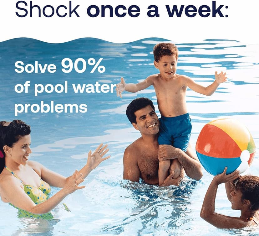 HTH 52038 Swimming Pool Care Green to Blue, Advanced Shock System, 2-Step Swimming Pool Care Solution, 1 Kit