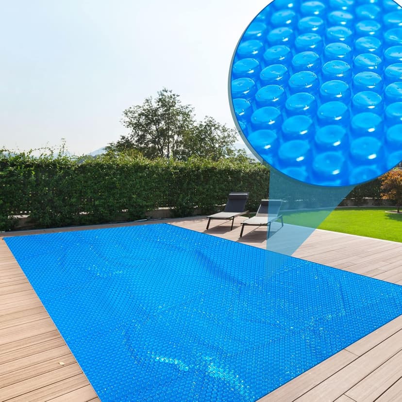 Frienda 6 x 6 ft Pool Hot Tub Solar Cover, 16 Mil Heavy Duty Trimmable Floating Thermal Blanket Spa Bubble Cover for Hot Tub Inground Pools Swimming Insulating Solar Heating
