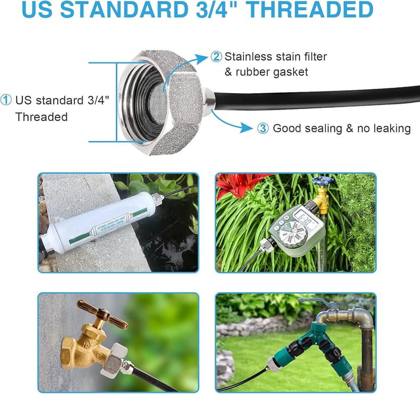 Bonviee Misters for Outside Patio, 75FT (23M) Patio Misting System, Outdoor Misters for Patio Cooling, 28 Brass Mist Nozzles, 3/4" Adapter, DIY Water Misters for Cooling Outdoor Garden Greenhouse