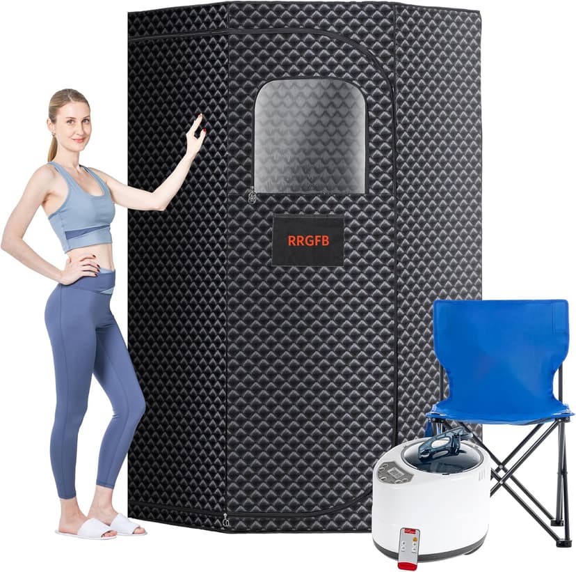 Sauna Box, Portable Steam Tent for Home Detox and Relaxation, Includes 3L Steamer, Remote Controller, Folding Chair, Adjustable Timer 1-60 Min, Large Size
