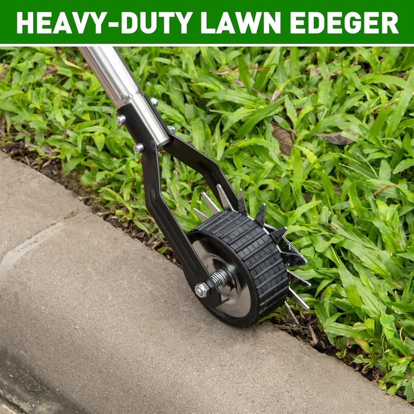BlumWay 67 Inch Rotary Wheel Edge Trimmer, Rotary Shears, Manual Sidewalk Edgers, Length 23.6" to 67", Heavy Duty Stainless Steel Handle with Sharp Blades/Gloves