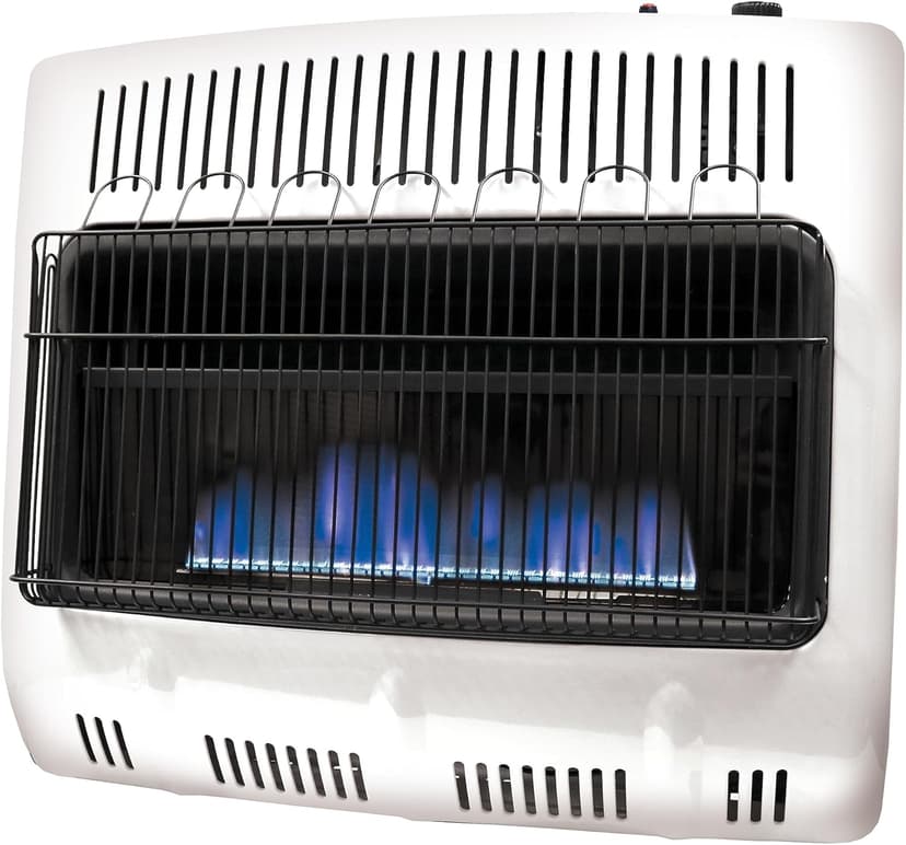 Mr. Heater MHVFDF30BFT 30,000 BTU Vent Free Blue Flame Dual Fuel Natural Gas and Propane Heater For Cold Rooms, Additions, Sun Rooms & Cabins - White
