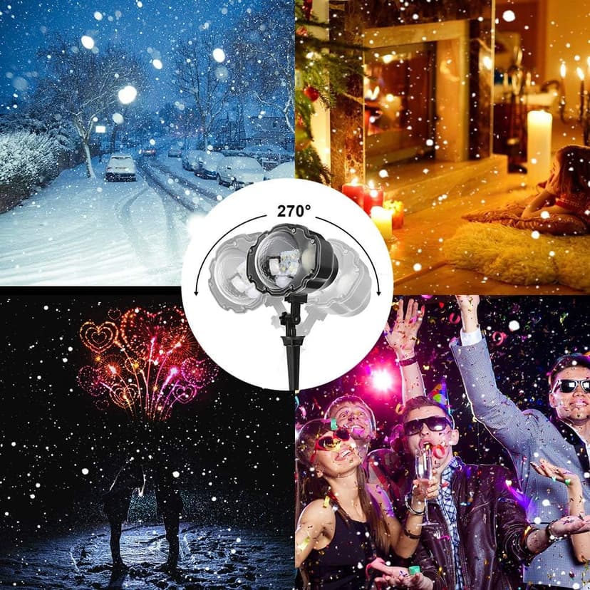 Christmas Snowfall Light Projector Outdoor,Snow Falling Projector Lamp Dynamic Snow Effect Christmas Dot Decorations Lighting for Xmas House.Garden Yard, Party,Club, Landscape