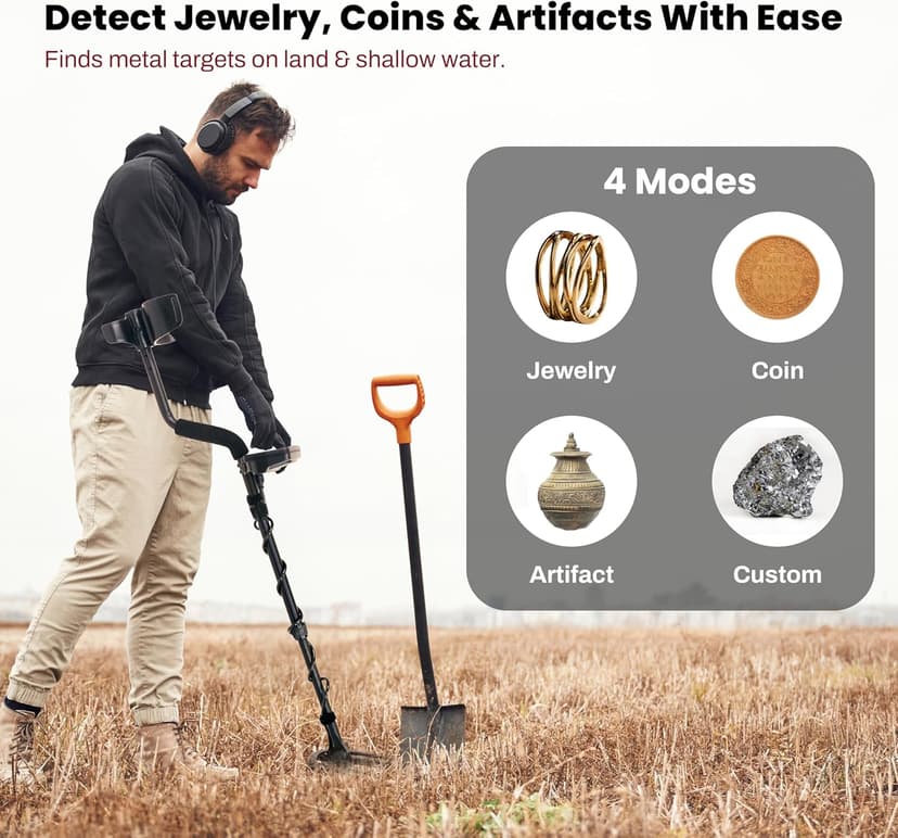 Fisher F44 Metal Detector with Weatherproof Design, Large LCD Display, and Sensitive Detection Features, Ideal for Both Beginners and Experienced Treasure Hunters Seeking Reliable Performance.