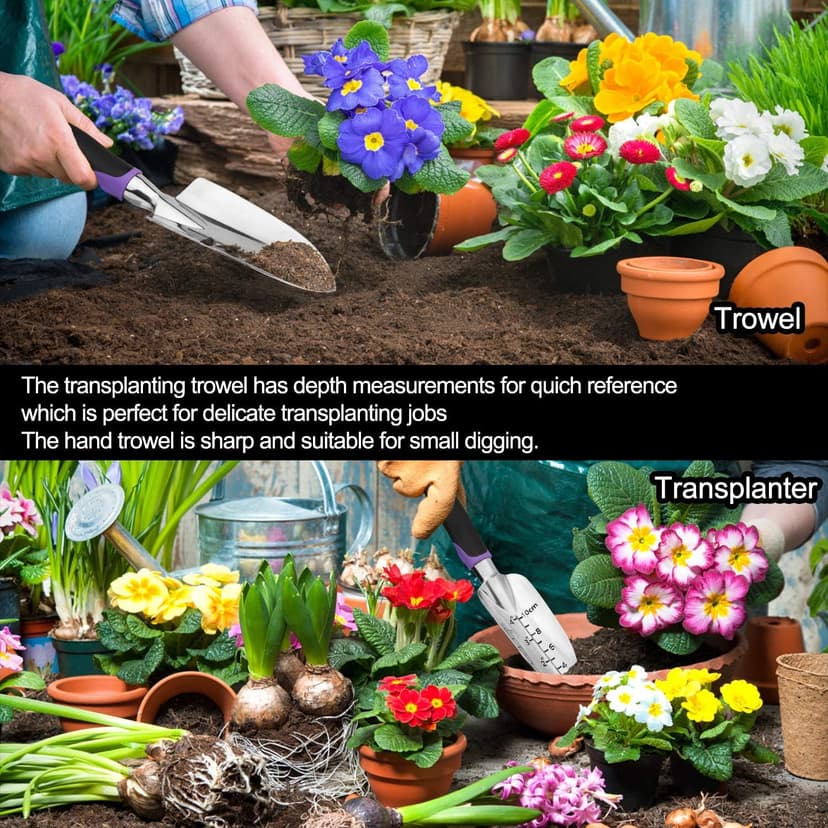 Garden Tools Set 83 Piece, Succulent Tools Set Included, Heavy Duty Aluminum Gardening Tools for Gardening, Non-Slip Ergonomic Handle, Durable Storage Tote Bag, Gifts for Men Women